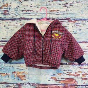 OshKosh B'gosh Red Checkered Puffer Jacket Size 2T